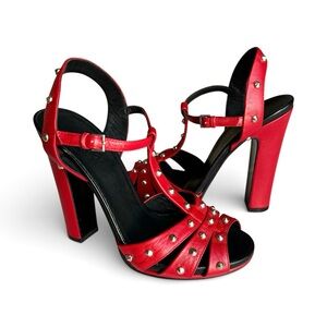 🆕 GUCCI Melville Red Studded Sandals